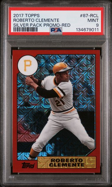 2017 Topps Silver Pack Red Refractor #87-RCL Roberto Clemente #10/20 PSA 9