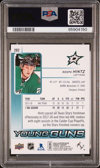 2018 Upper Deck #202 Roope Hintz PSA 10 (Rookie)