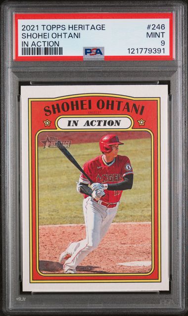 2021 Topps Heritage In Action #246 Shohei Ohtani PSA 9