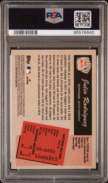 2024 Bowman 1955 Anime #BA14 Julio Rodriguez PSA 9