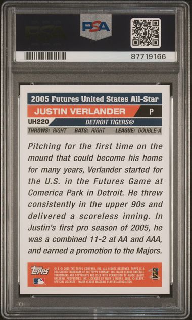 2005 Topps Updates & Highlights #UH220 Justin Verlander PSA 10 (Rookie) | Eastridge Sports Cards