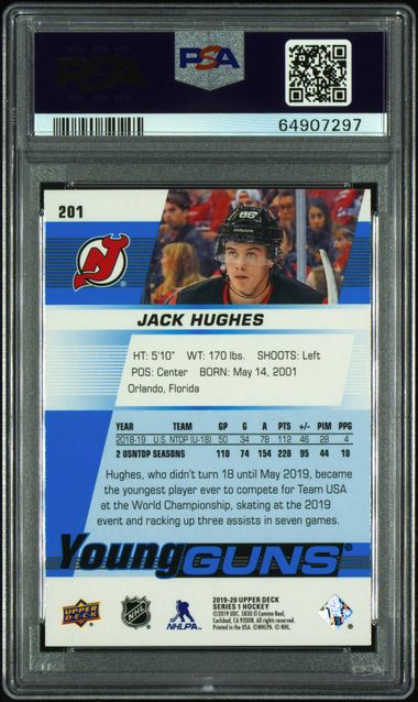 2019-20 Upper Deck #201 Jack Hughes PSA 10 (Rookie)