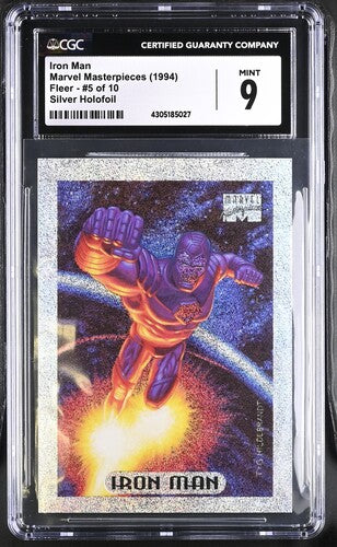 1994 Marvel Masterpieces Silver Holofoil #5 Iron Man CGC 9