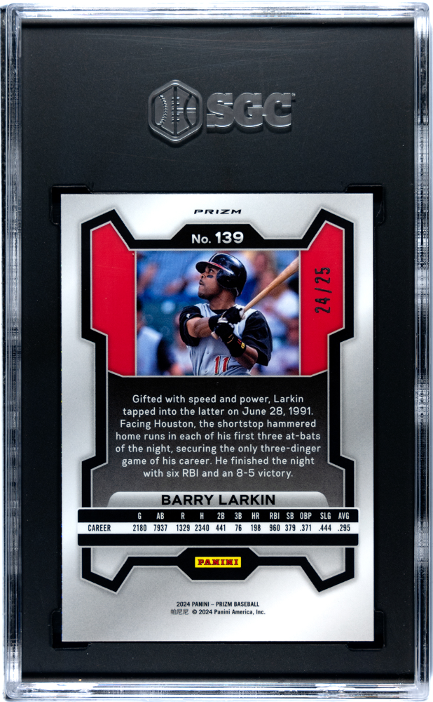 2024 Panini Prizm Mojo Prizm #139 Barry Larkin #24/25 SGC 9.5