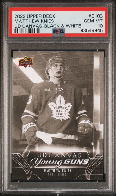 2023-24 Upper Deck Canvas Black & White #C103 Matthew Knies PSA 10 (Rookie)