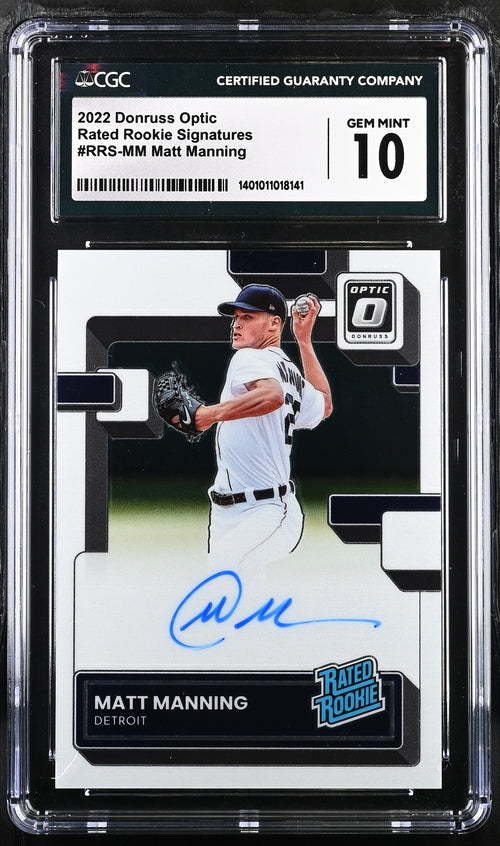 2022 Donruss Optic Rated Rookie Signatures #RRS-MM Matt Manning CGC 10 (Auto 10) (Rookie)