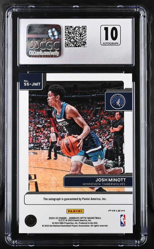 2022-23 Donruss Optic Signature Series Blue #SS-JMT Josh Minott #20/25 CGC 10 (Auto 10) (Rookie)