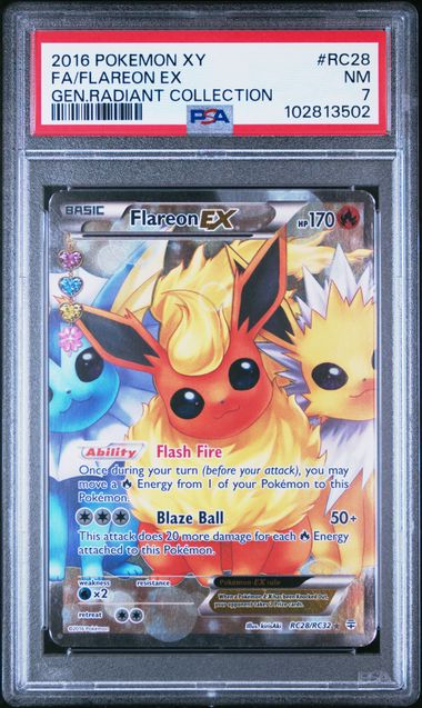 2016 Pokemon Generations Radiant Collection #RC28 Flareon EX - Full Art PSA 7