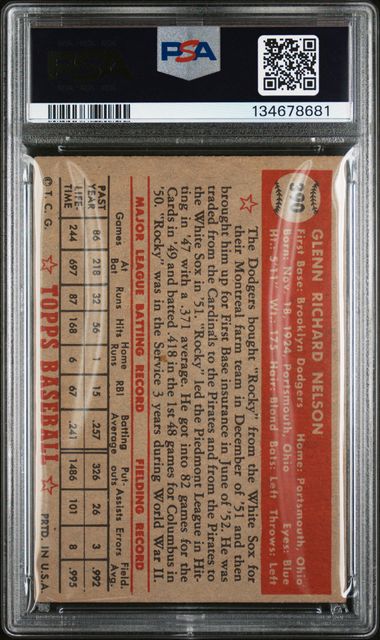 1952 Topps #390 Glenn Nelson PSA 4