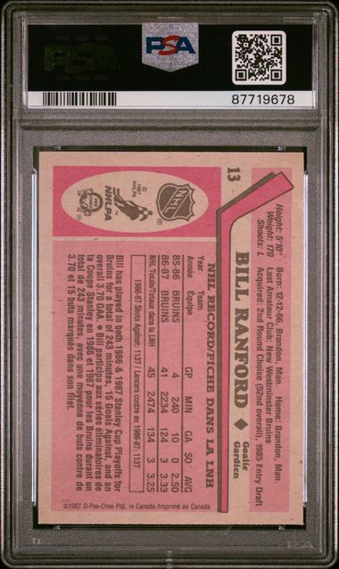 1987-88 O-Pee-Chee #13 Bill Ranford PSA 9 (Rookie) | Eastridge Sports Cards