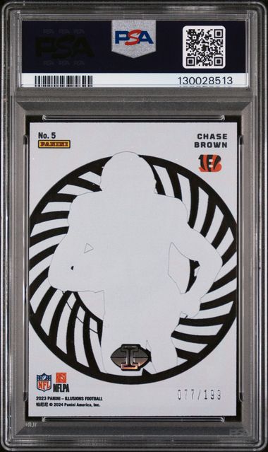 2023 Panini Illusions Mystique Red #5 Chase Brown #077/199 PSA 9 (Rookie)