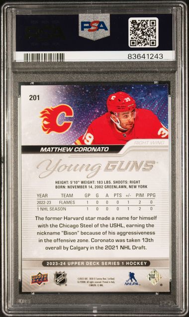 2023-24 Upper Deck #201 Matthew Coronato PSA 10 (Rookie)