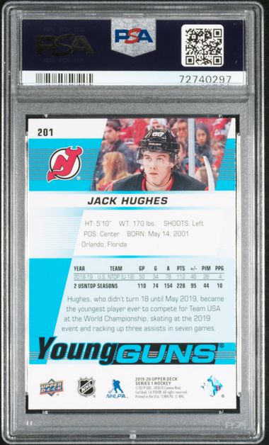 2019-20 Upper Deck #201 Jack Hughes PSA 10 (Rookie)