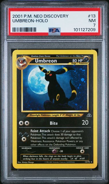 2001 Pokemon Neo Discovery Unlimited #13 Umbreon - Holo PSA 7