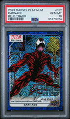 2023 Upper Deck Marvel Platinum Blue Traxx #152 Carnage #405/499 PSA 10 | Eastridge Sports Cards