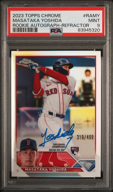 2023 Topps Chrome Rookie Autograph Refractor #RAMY Masataka Yoshida #319/499 PSA 9 (Rookie)