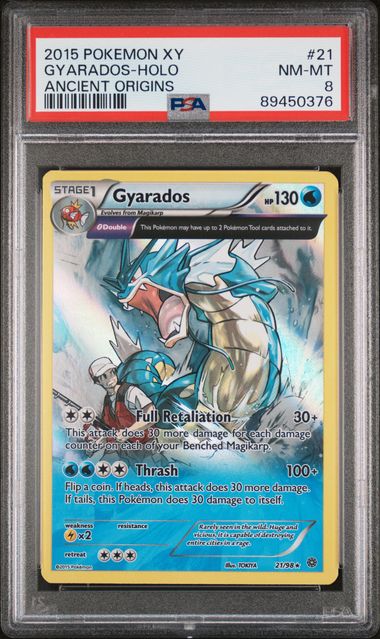 2015 Pokemon Ancient Origins #21 Gyarados- Holo PSA 8