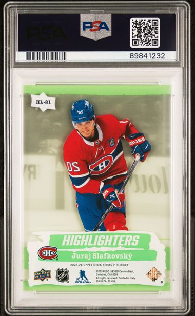 2023-24 Upper Deck Highlighters Green #HL21 Juraj Slafkovsky PSA 10 | Eastridge Sports Cards