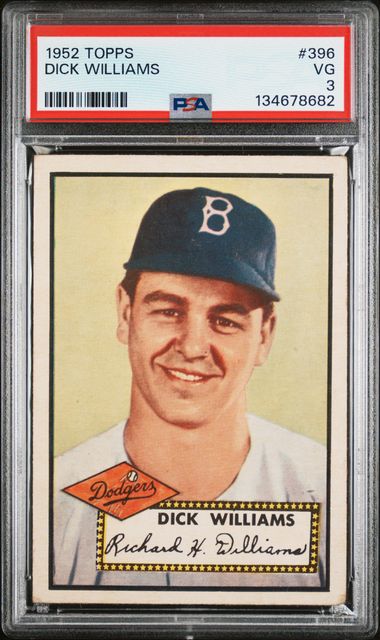 1952 Topps #396 Dick Williams PSA 3