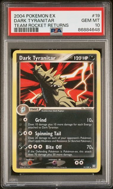 2004 Pokemon Team Rocket Returns #19 Dark Tyranitar PSA 10