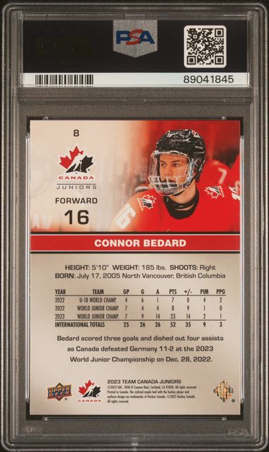 2023-24 Upper Deck Team Canada Juniors #8 Connor Bedard PSA 10 | Eastridge Sports Cards