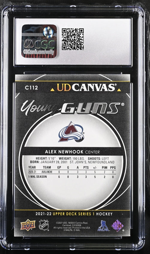 2021-22 Upper Deck Canvas Black #C112 Alex Newhook CGC 9.5 (Rookie)