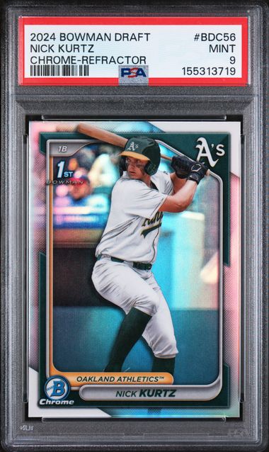 2024 Bowman Draft Chrome Refractor #BDC56 Nick Kurtz PSA 9