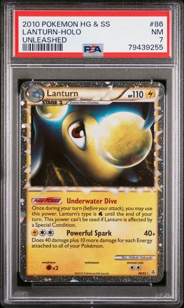 2010 Pokemon Unleashed #86 Lanturn- Holo PSA 7