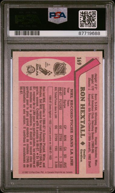 1987-88 O-Pee-Chee #169 Ron Hextall PSA 9 (Rookie)