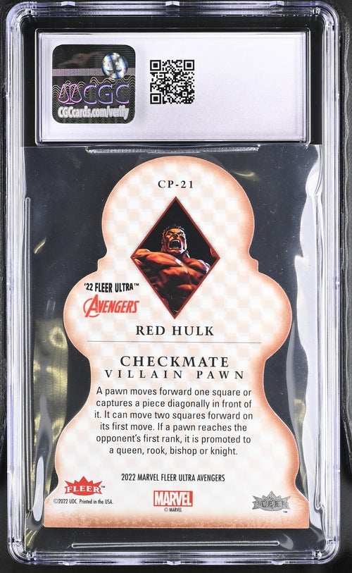 2023 Fleer Ultra Avengers Checkmate #CP-21 Red Hulk CGC 9