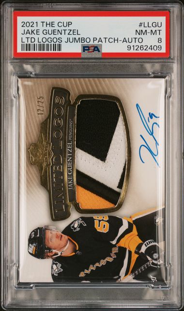 2021-22 The Cup Limited Logos #LLGU Jake Guentzel #12/25 PSA 8