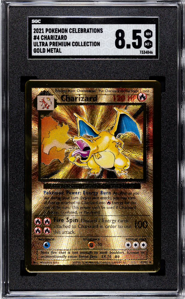 2021 Pokemon Celebrations Ultra Premium Collection Gold Metal #4 Charizard SGC 8.5