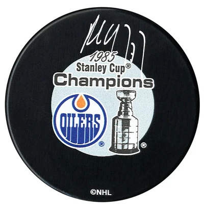 Paul Coffey Autographed Edmonton Oilers 1985 Stanley Cup Champions Puck (COJO Sports)