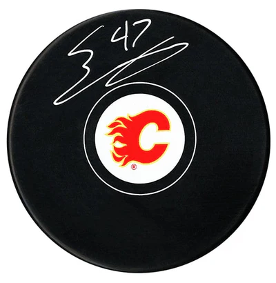 Connor Zary Autographed Calgary Flames Puck (COJO Sports)