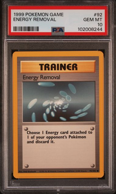 1999 Pokemon Base Set Unlimited #92 Energy Removal PSA 10