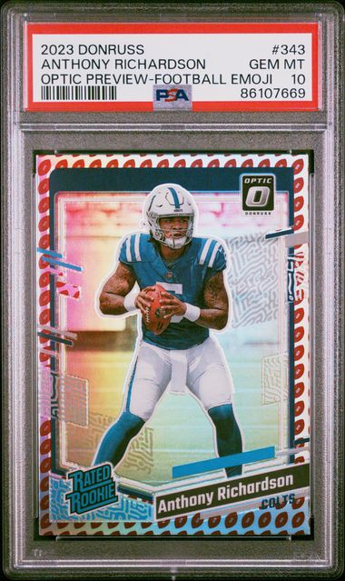 2023 Donruss Optic Preview Football Emoji #343 Anthony Richardson PSA 10 (Rookie)