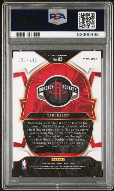 2022-23 Select Prizms Blue Scope #82 Tari Eason #193/249 PSA 10 (Rookie) | Eastridge Sports Cards