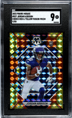 2023 Mosaic Choice Red & Yellow Fusion Prizm #337 Jordan Addison #09/80 SGC 9 (Rookie) | Eastridge Sports Cards