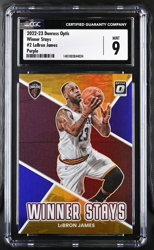 2022-23 Donruss Optic Winner Stays Purple #2 LeBron James CGC 9