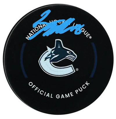 Conor Garland Autographed Vancouver Canucks Official Puck (COJO Sports)
