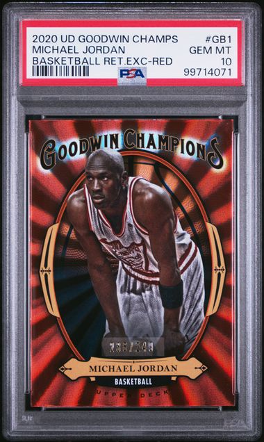 2020 Goodwin Champions Basketball Red Retail Exclusives #GB1 Michael Jordan #236/249 PSA 10