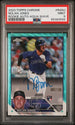 2023 Topps Chrome Rookie Autograph Aqua Wave Refractor #RANJ Nolan Jones #087/199 PSA 9 (Rookie)