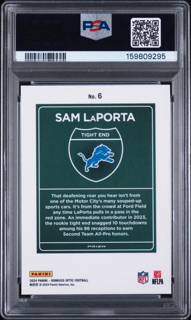 2024 Donruss Optic Downtown! #6 Sam LaPorta PSA 9
