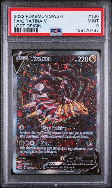 2022 Pokemon Lost Origin #186 Giratina V - Full Art PSA 9