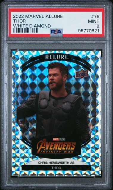 2022 Upper Deck Marvel Studios Allure White Diamond #75 Chris Hemsworth as Thor #18/50 PSA 9 | Eastridge Sports Cards