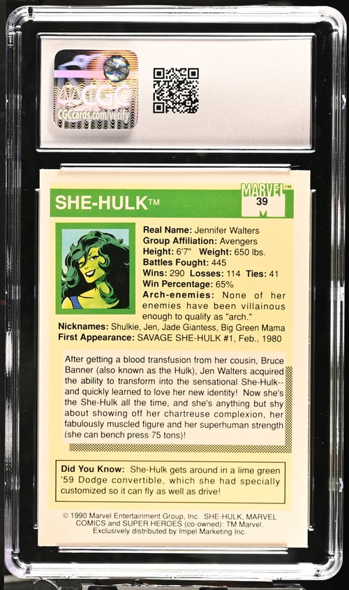 1990 Impel Marvel Universe Series 1 #39 She-Hulk CGC 8