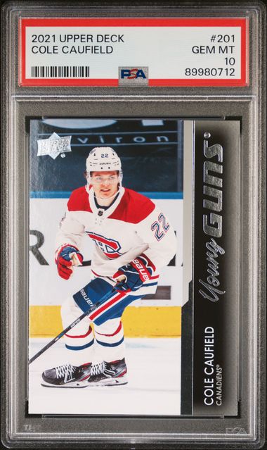 2021-22 Upper Deck #201 Cole Caufield PSA 10 (Rookie)