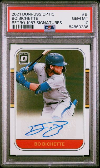 2021 Donruss Optic Retro 1987 Signatures #BI Bo Bichette PSA 10