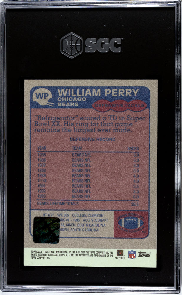 2004 Topps Fan Favorites Autographs #WP William Perry SGC 8 | Eastridge Sports Cards
