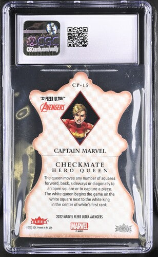 2023 Fleer Ultra Avengers Checkmate #CP-15 Captain Marvel CGC 10